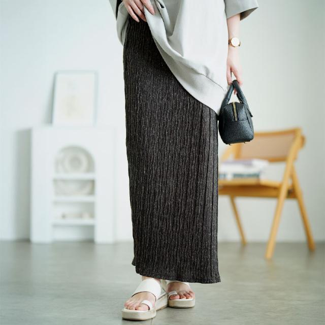 ウェーブランダムプリーツナロースカート