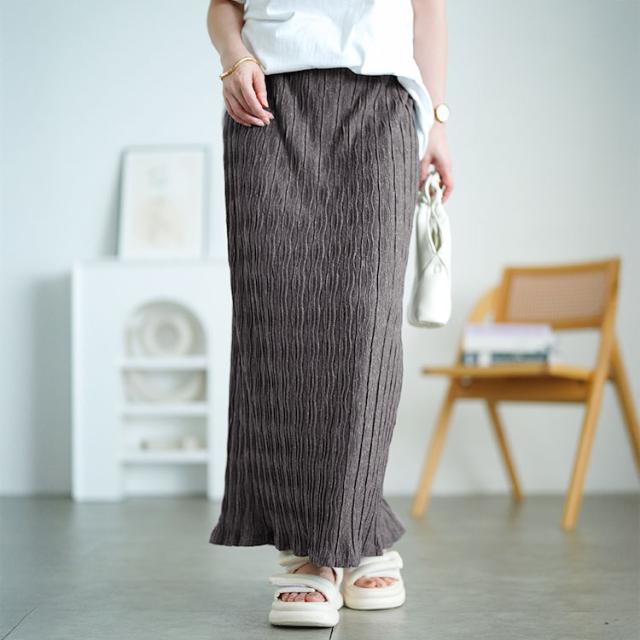 ウェーブランダムプリーツナロースカート