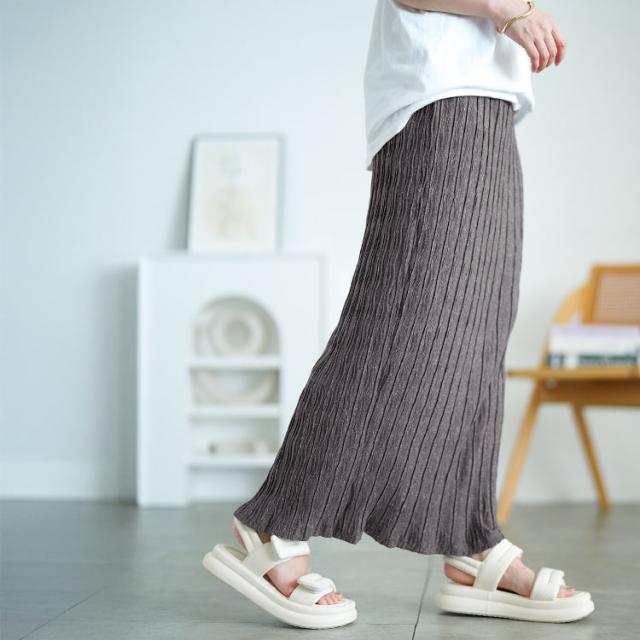 ウェーブランダムプリーツナロースカート