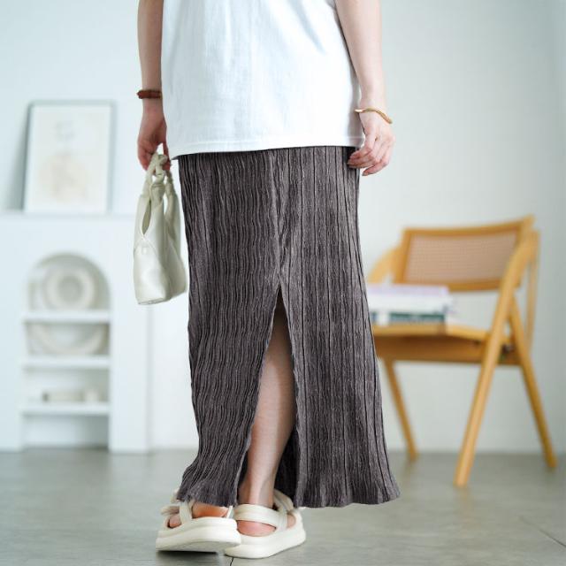 ウェーブランダムプリーツナロースカート