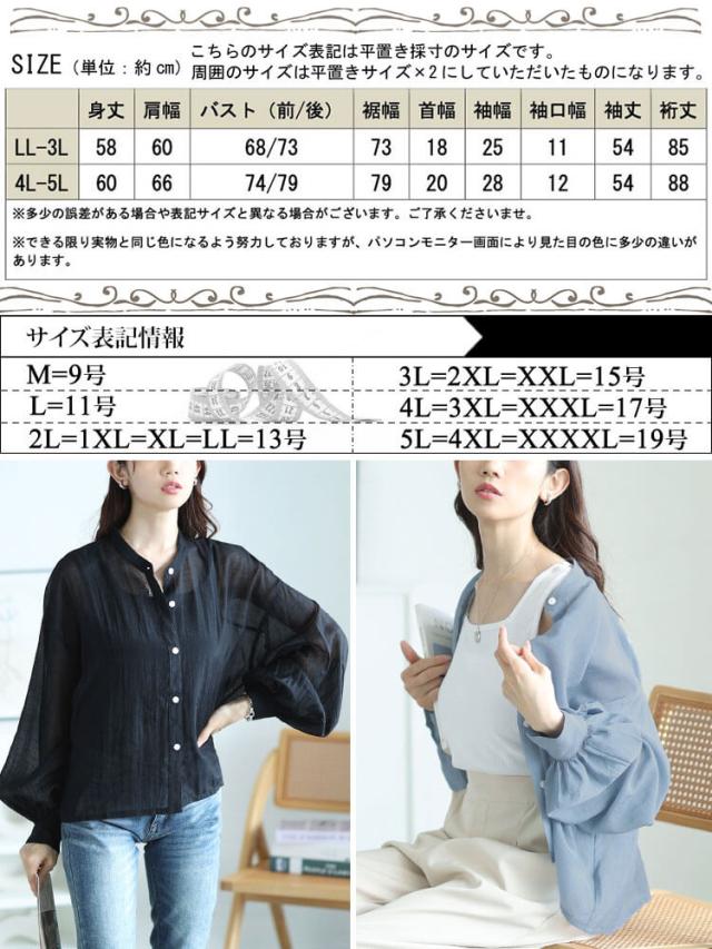 ボリュームスリーブクロップドシアーブラウス