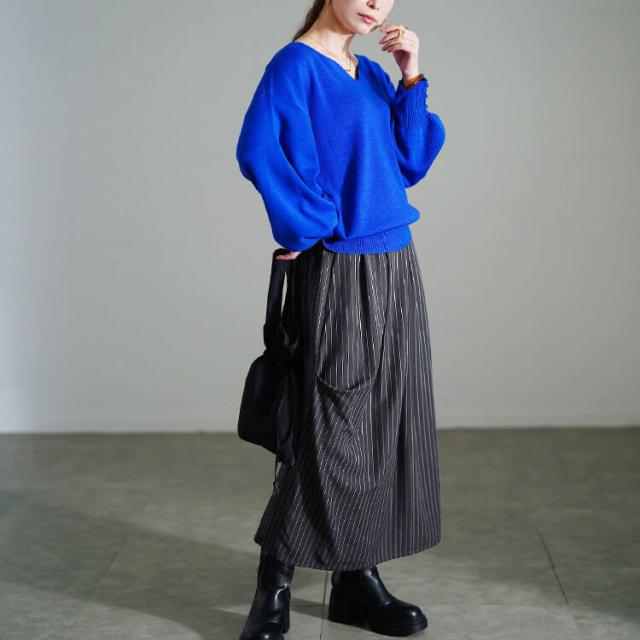 ストライプサイドタックスカート