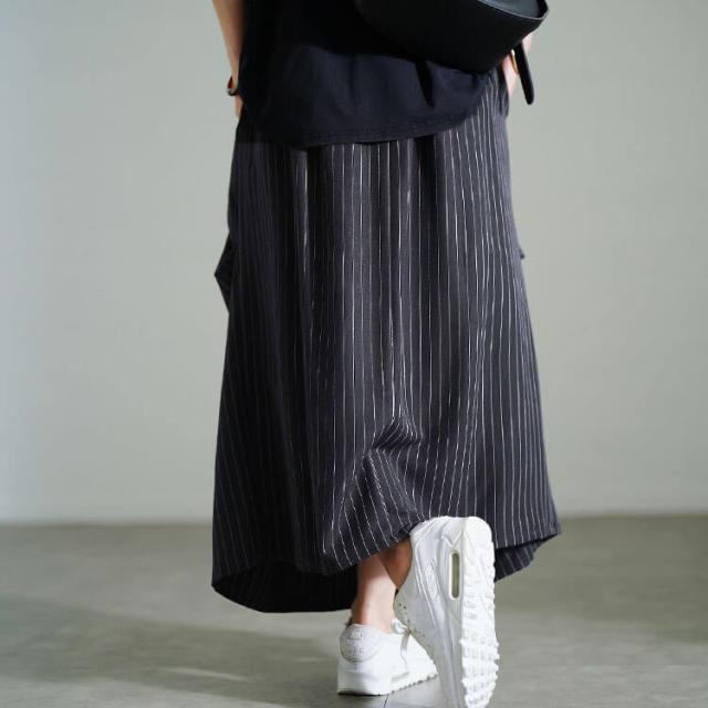 ストライプサイドタックスカート