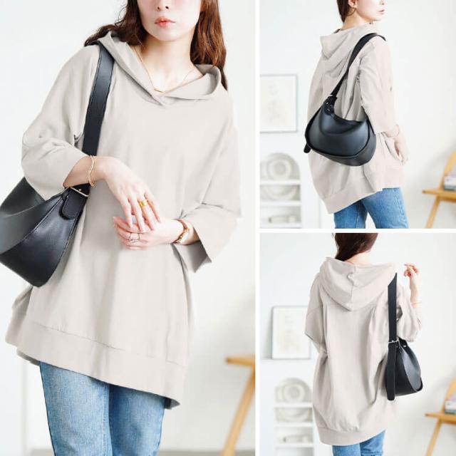 ストレッチコットンチュニックパーカー