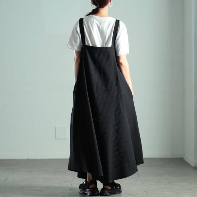 ラウンドヘムハーフジップジャンパースカート