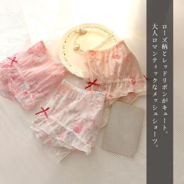 ローズメッシュリボンショーツ