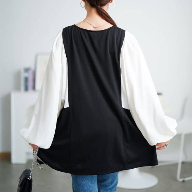 ドルマン切り替えパイピングチュニック