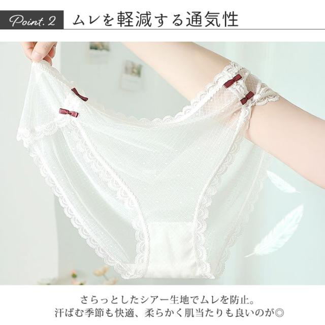 ドット柄シアーレースショーツ