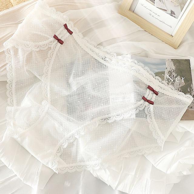 ドット柄シアーレースショーツ