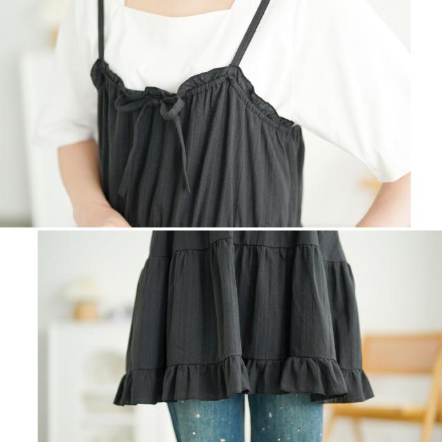 フリルティアードミニキャミワンピース