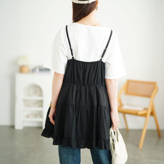 フリルティアードミニキャミワンピース