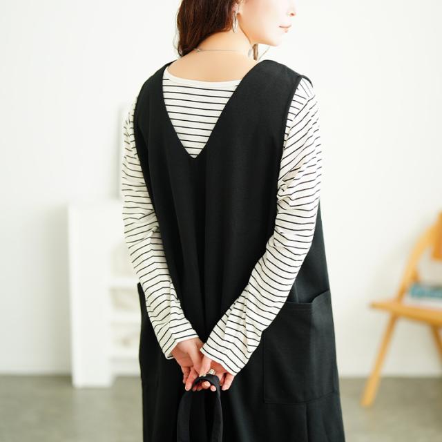 ジャンパースカート&ボーダーロンT2点セット