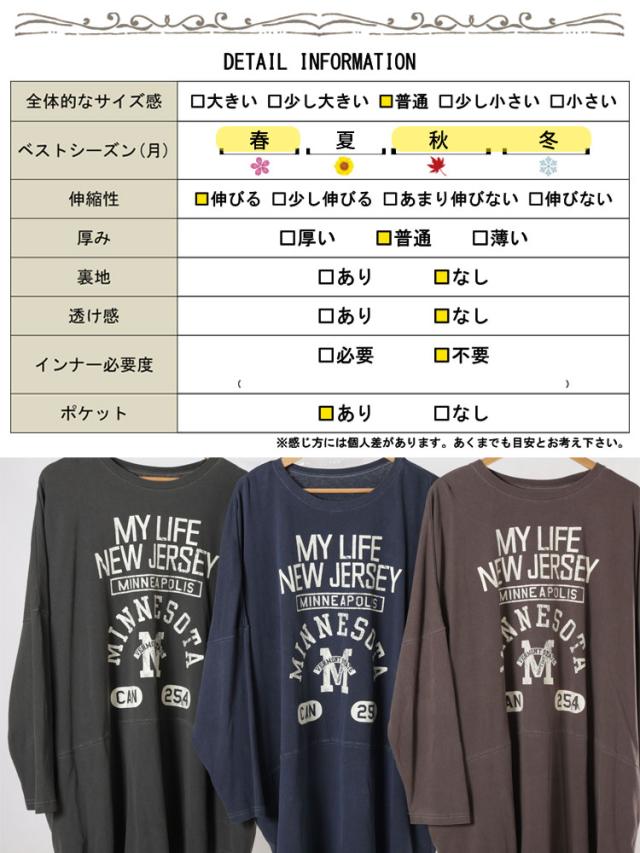 カレッジロゴコットンチュニック