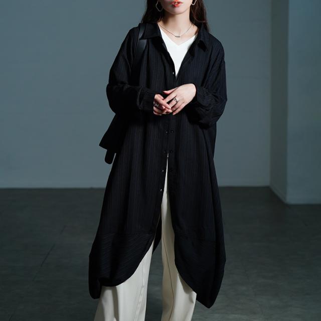 サイドコクーン変形シャツチュニック