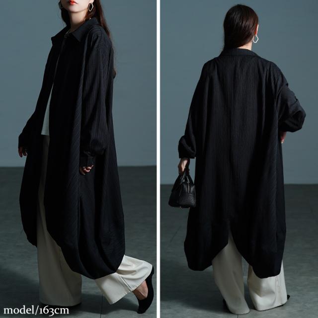 サイドコクーン変形シャツチュニック