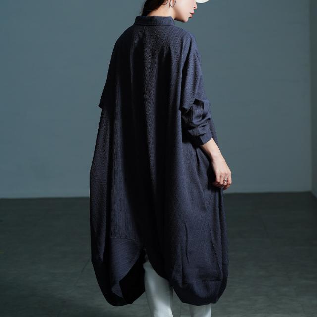 サイドコクーン変形シャツチュニック