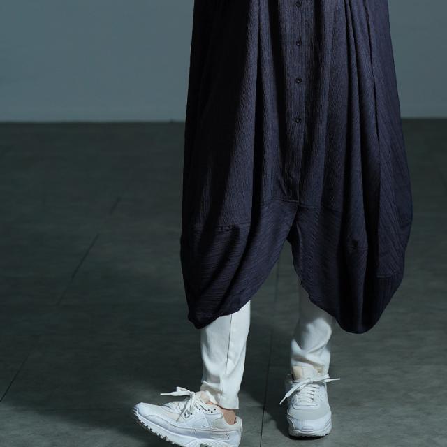 サイドコクーン変形シャツチュニック