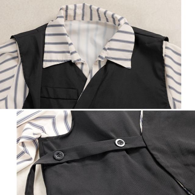 レイヤード風アシンメトリーシャツ