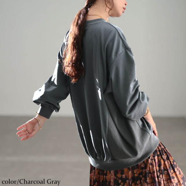 リブ切り替えキーネックプルオーバー