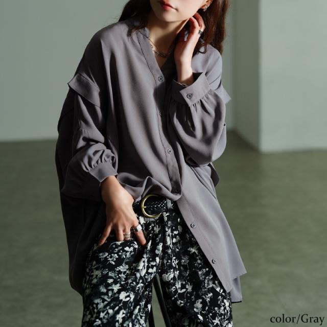 タックショルダースキッパーシャツ