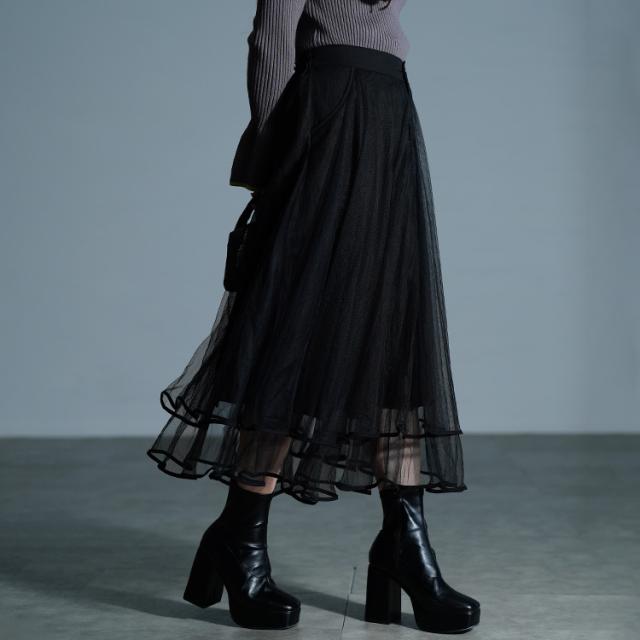 ティアードチュールレイヤードスカート