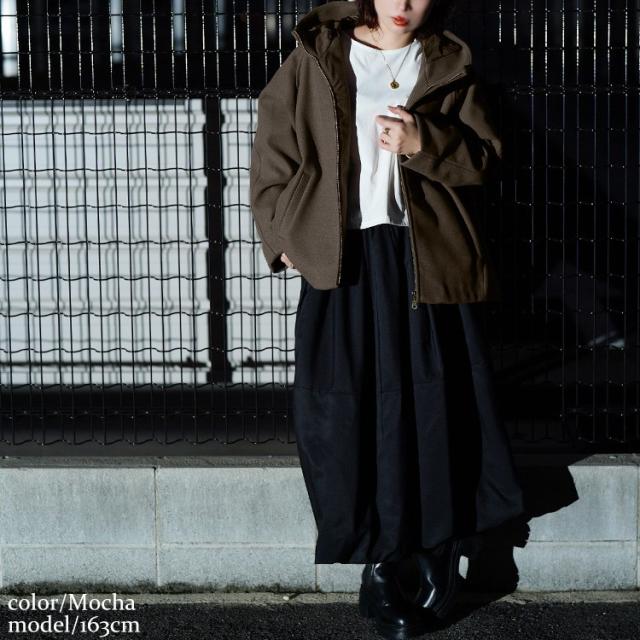 ハイネックフードZIPジャケット