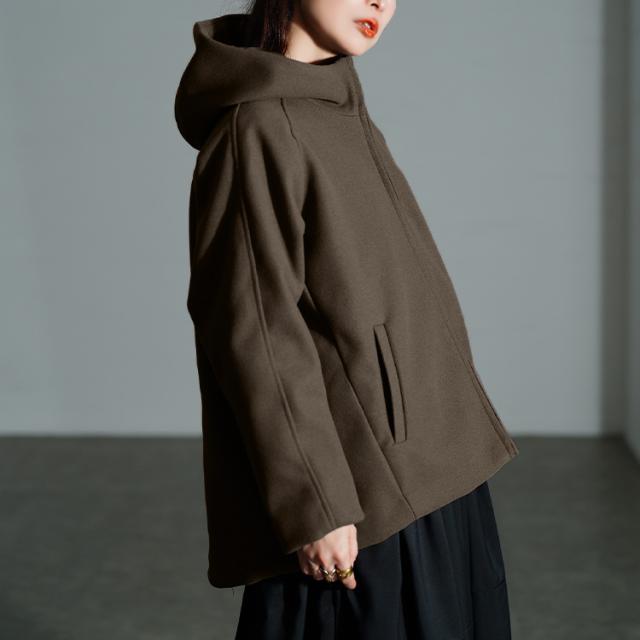 ハイネックフードZIPジャケット