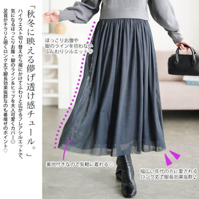 リブニットドッキングチュールワンピース