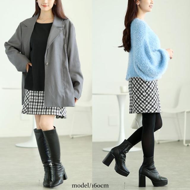 ラメツイードセミタイトミニスカート