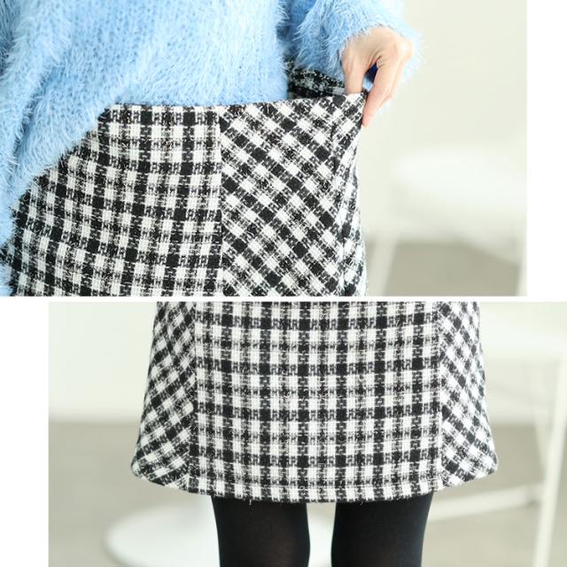 ラメツイードセミタイトミニスカート