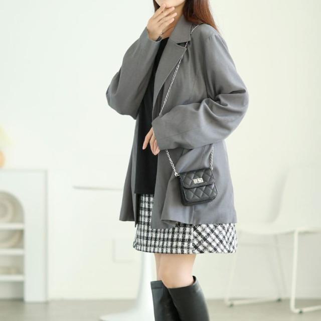 ラメツイードセミタイトミニスカート