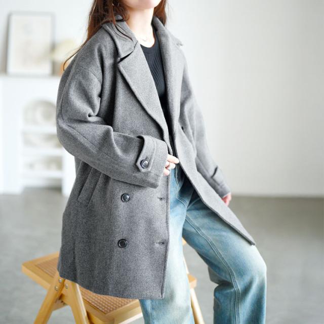 オーバーサイズダブルブレストコート