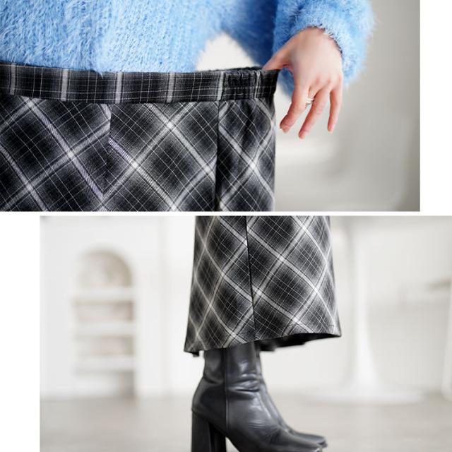チェック柄ナロースカート