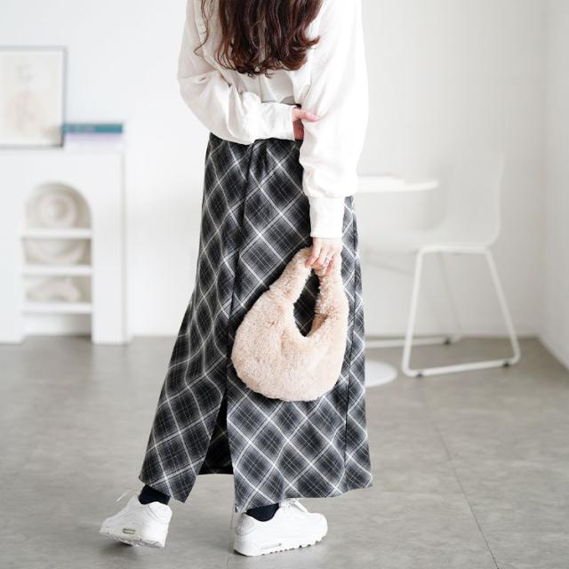 チェック柄ナロースカート