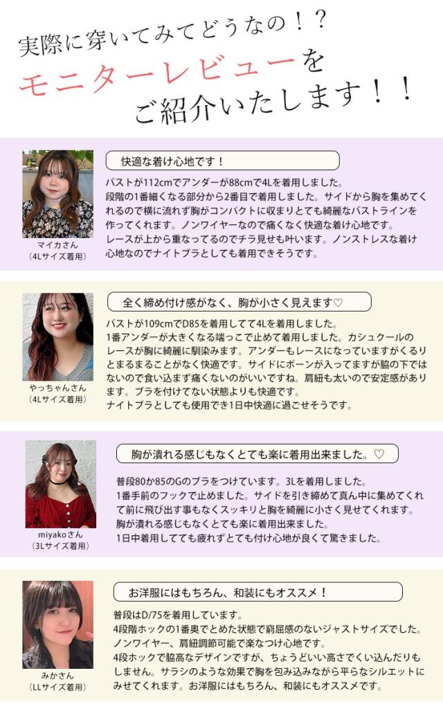 胸を小さく見せる!シームレスレースブラジャー