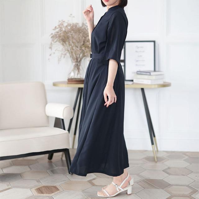 ケープスリーブベルトワンピース