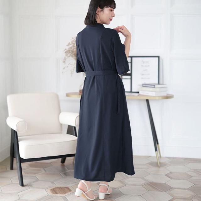 ケープスリーブベルトワンピース