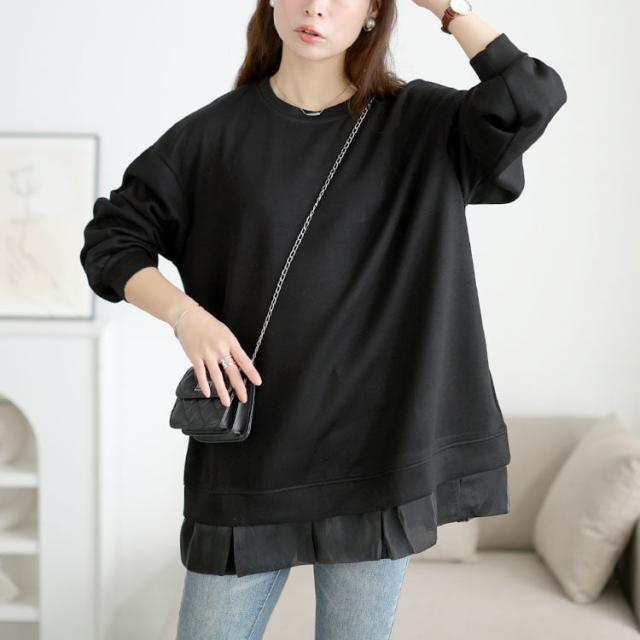 裾フリルダンボールニットプルオーバー