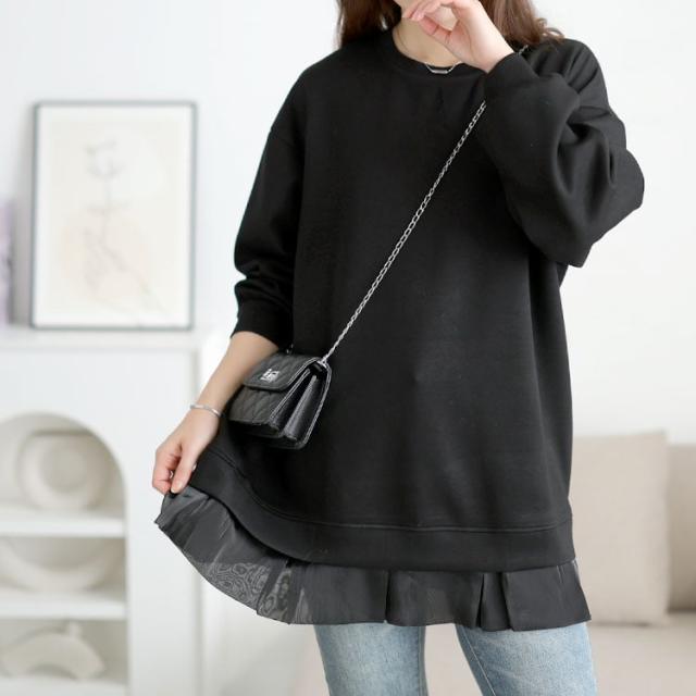 裾フリルダンボールニットプルオーバー