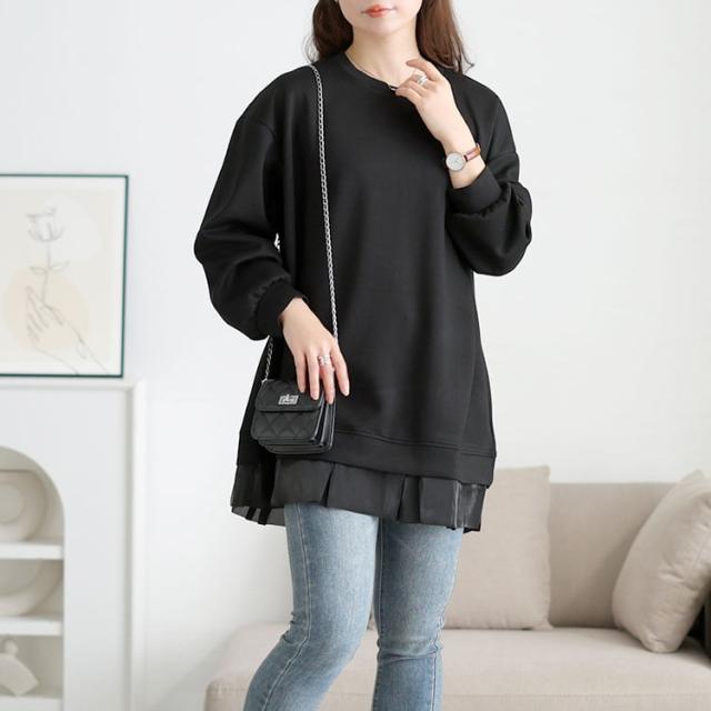 裾フリルダンボールニットプルオーバー