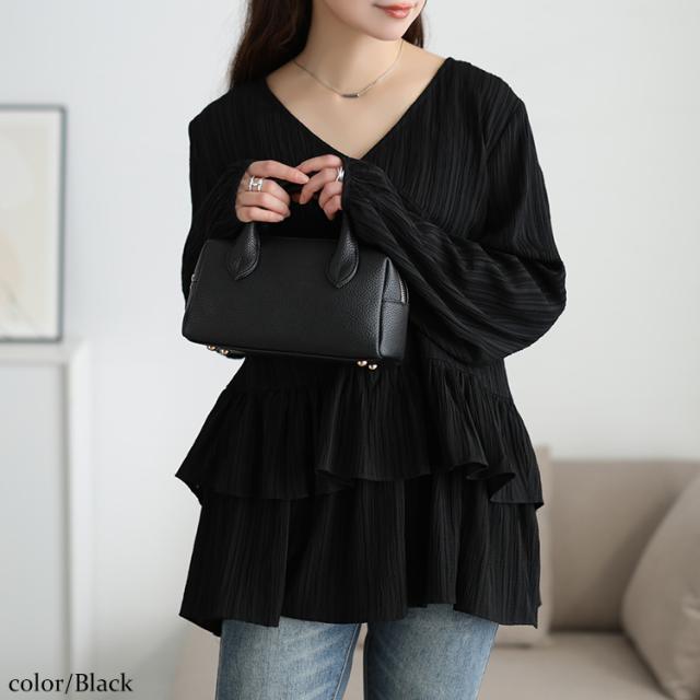 楊柳カシュクールブラウス＆ペプラムキャミソール2点セット