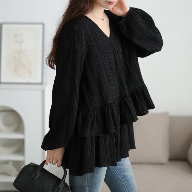 楊柳カシュクールブラウス＆ペプラムキャミソール2点セット