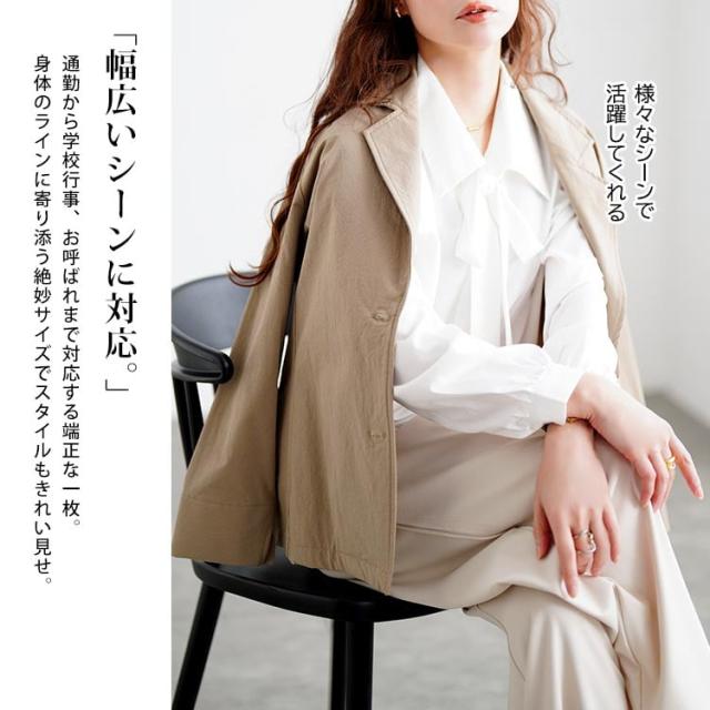 レギュラーカラーボウタイブラウス