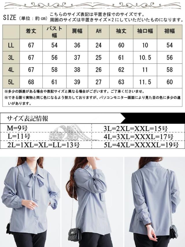 レギュラーカラーボウタイブラウス