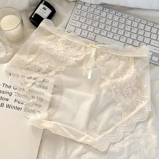 花柄カットレースシアーショーツ