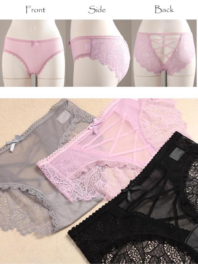 バックレースアップシアーショーツ