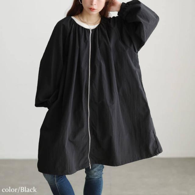 撥水ギャザー裾ドロストロングブルゾン