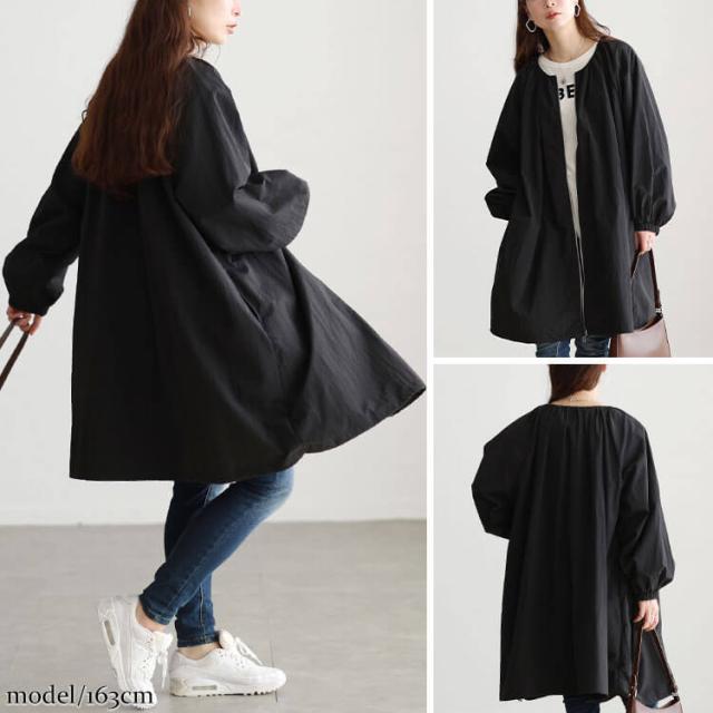 撥水ギャザー裾ドロストロングブルゾン