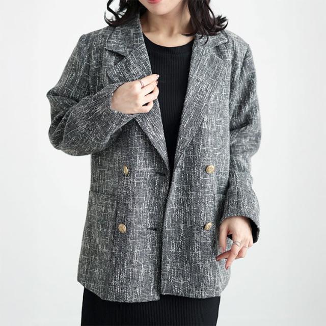 ツイードライクダブルボタンテーラードジャケット