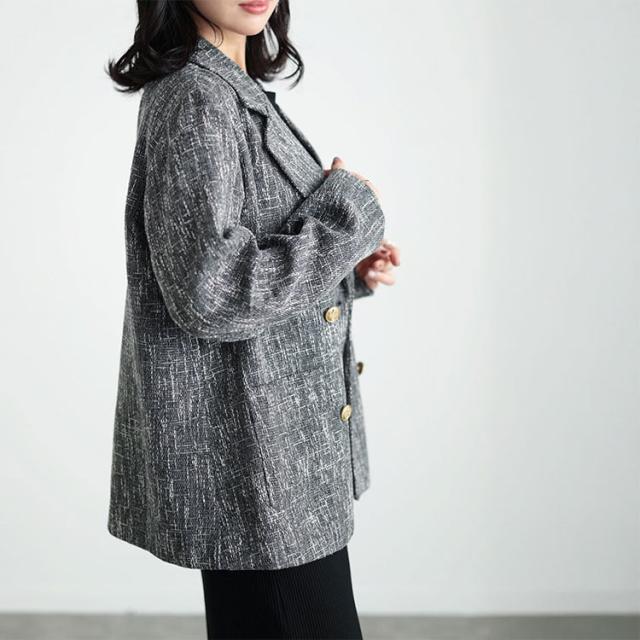 ツイードライクダブルボタンテーラードジャケット